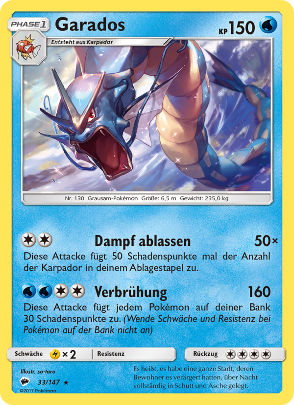 Garados 33 — Burning Shadows (German Pokémon TCG card)