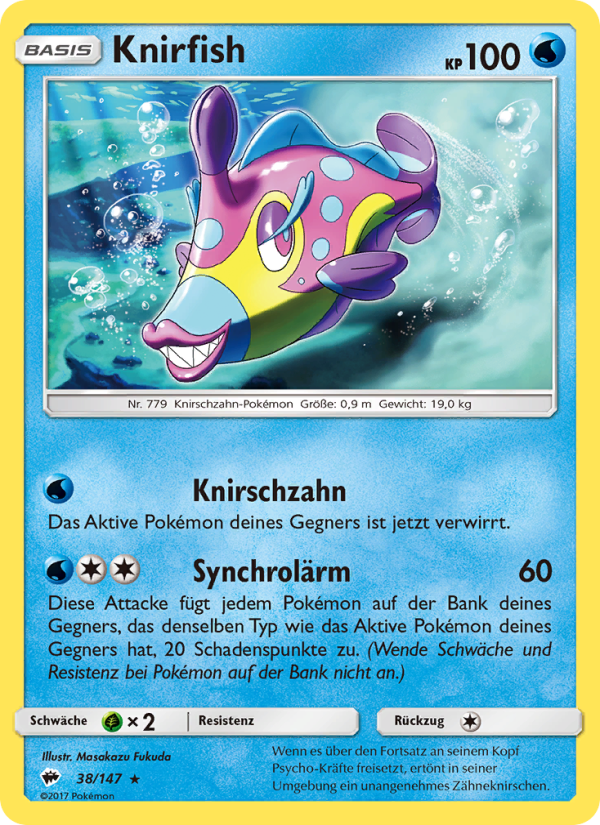Knirfish 38 — Burning Shadows (German Pokémon TCG card)
