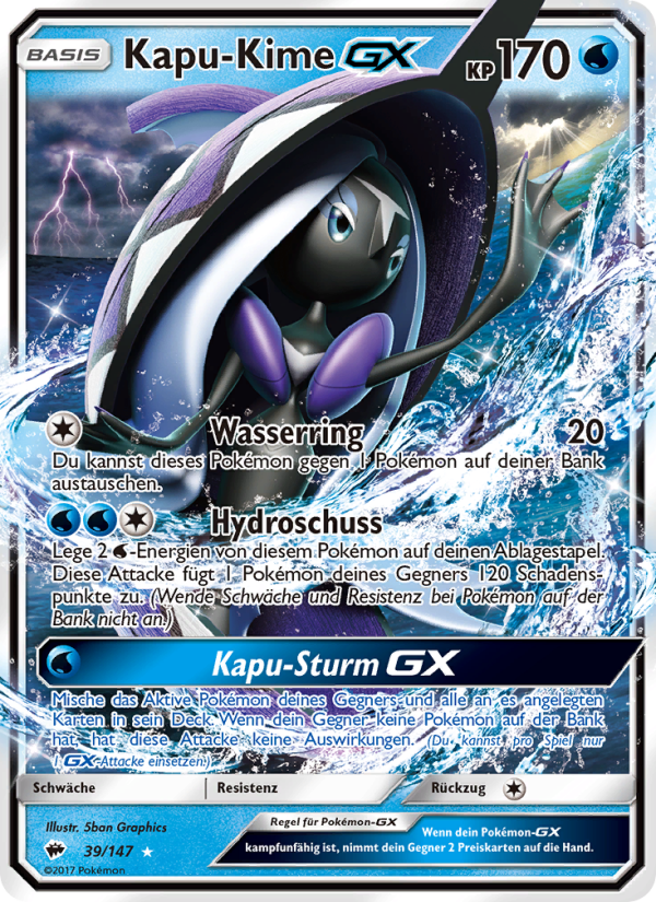 Kapu-Kime GX 39 — Burning Shadows (German Pokémon TCG card)