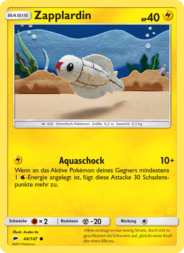 Zapplardin 44 — Burning Shadows (German Pokémon TCG card)