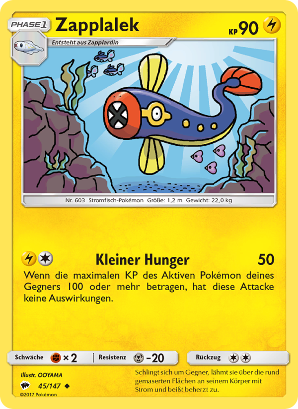 Zapplalek 45 — Burning Shadows (German Pokémon TCG card)