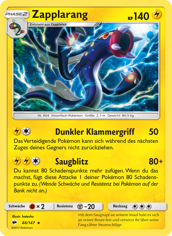 Zapplarang 46 — Burning Shadows (German Pokémon TCG card)