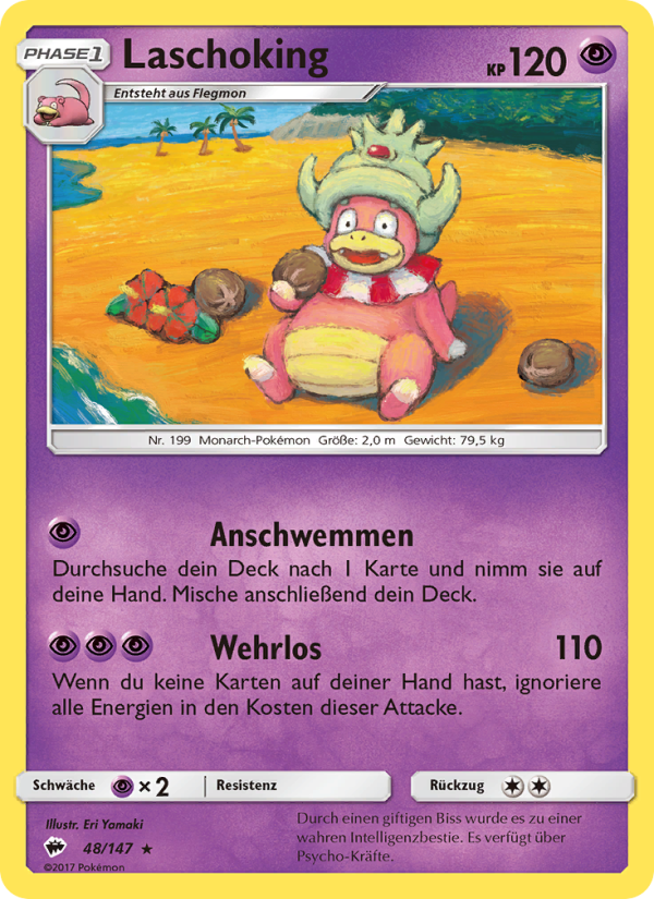 Laschoking 48 — Burning Shadows (German Pokémon TCG card)