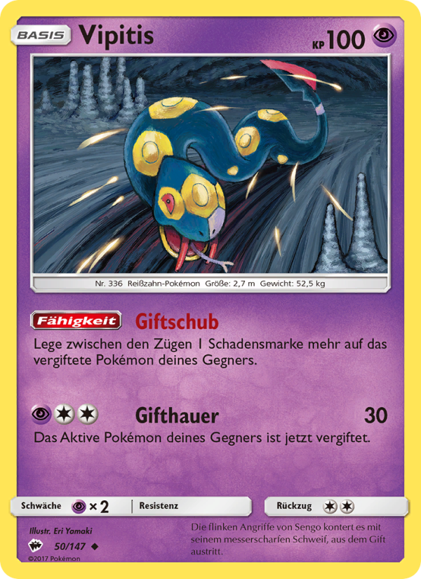 Vipitis 50 — Burning Shadows (German Pokémon TCG card)