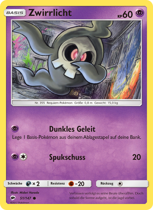 Zwirrlicht 51 — Burning Shadows (German Pokémon TCG card)