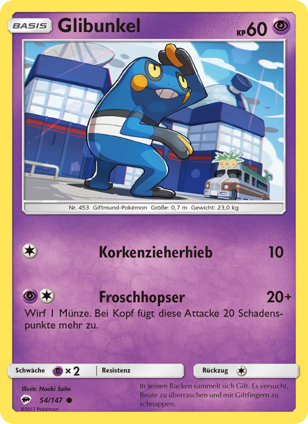 Glibunkel 54 — Burning Shadows (German Pokémon TCG card)