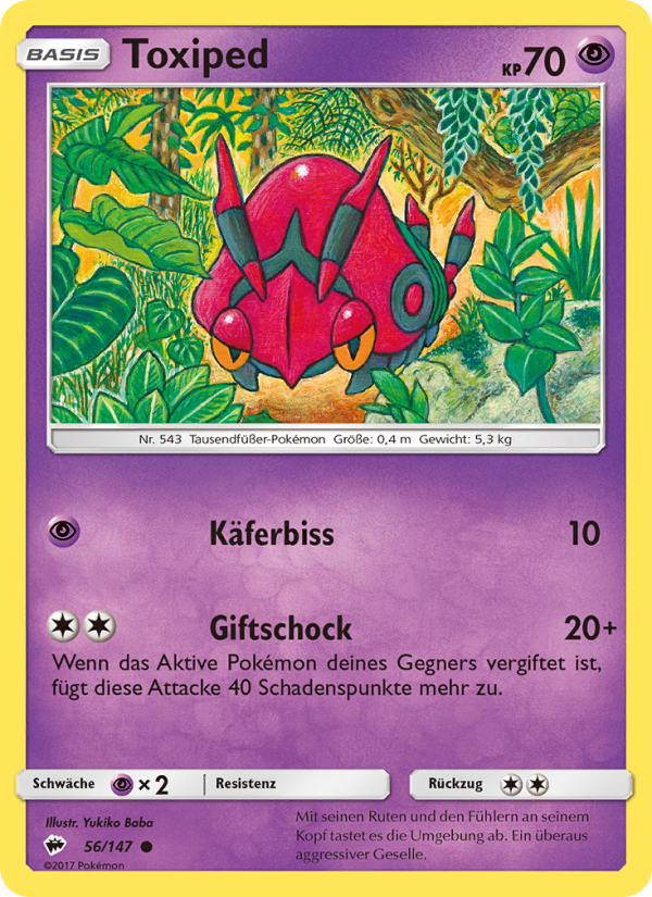 Toxiped 56 — Burning Shadows (German Pokémon TCG card)