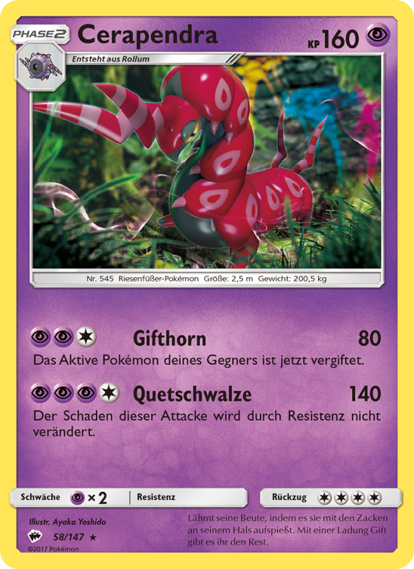 Cerapendra 58 — Burning Shadows (German Pokémon TCG card)
