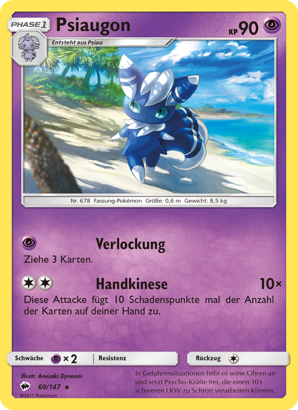 Psiaugon 60 — Burning Shadows (German Pokémon TCG card)