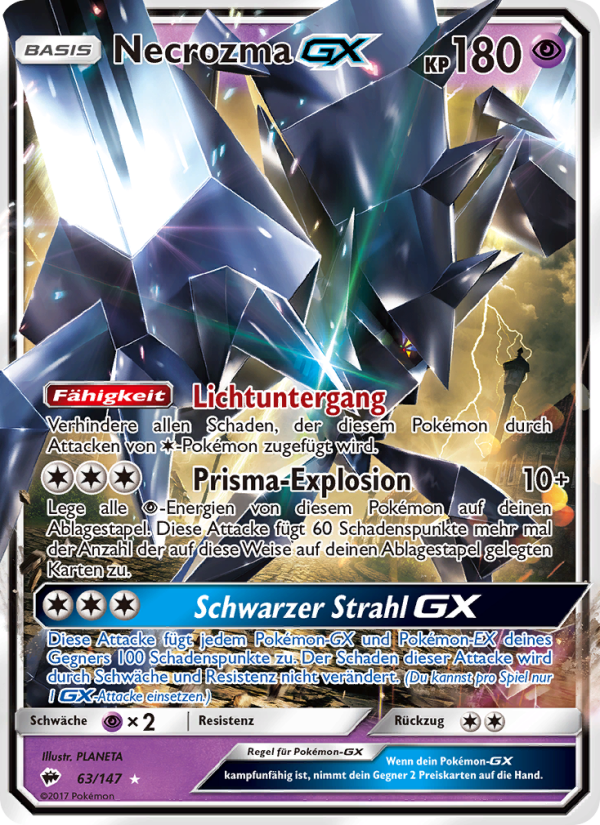 Necrozma GX 63 — Burning Shadows (German Pokémon TCG card)