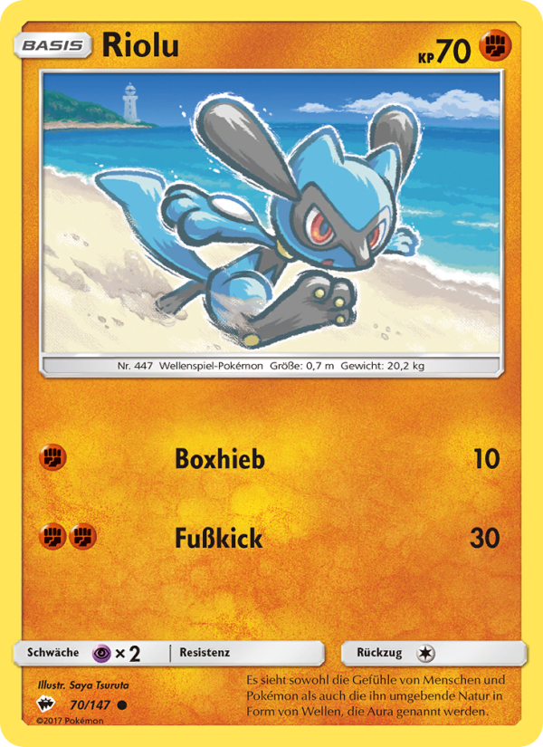 Riolu 70 — Burning Shadows (German Pokémon TCG card)