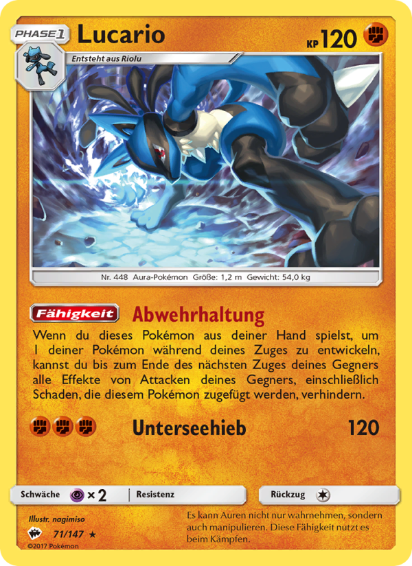 Lucario 71 — Burning Shadows (German Pokémon TCG card)