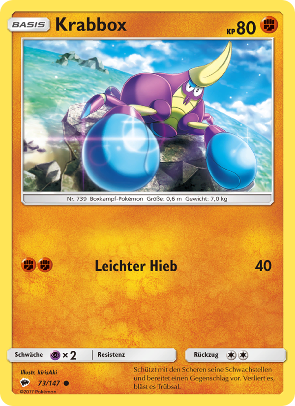Krabbox 73 — Burning Shadows (German Pokémon TCG card)