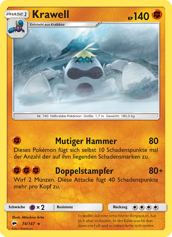 Krawell 74 — Burning Shadows (German Pokémon TCG card)