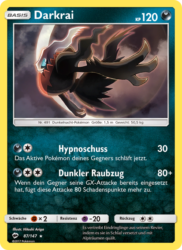 Darkrai 87 — Burning Shadows (German Pokémon TCG card)