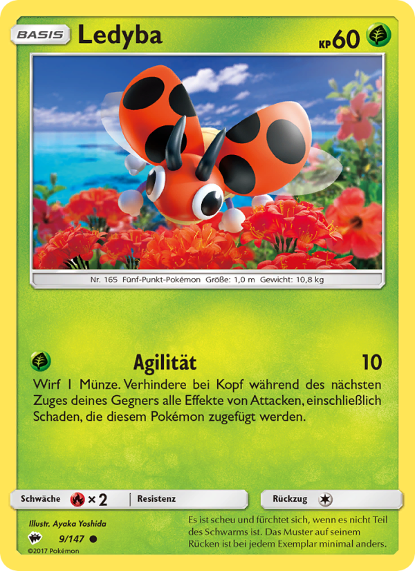 Ledyba 9 — Burning Shadows (German Pokémon TCG card)