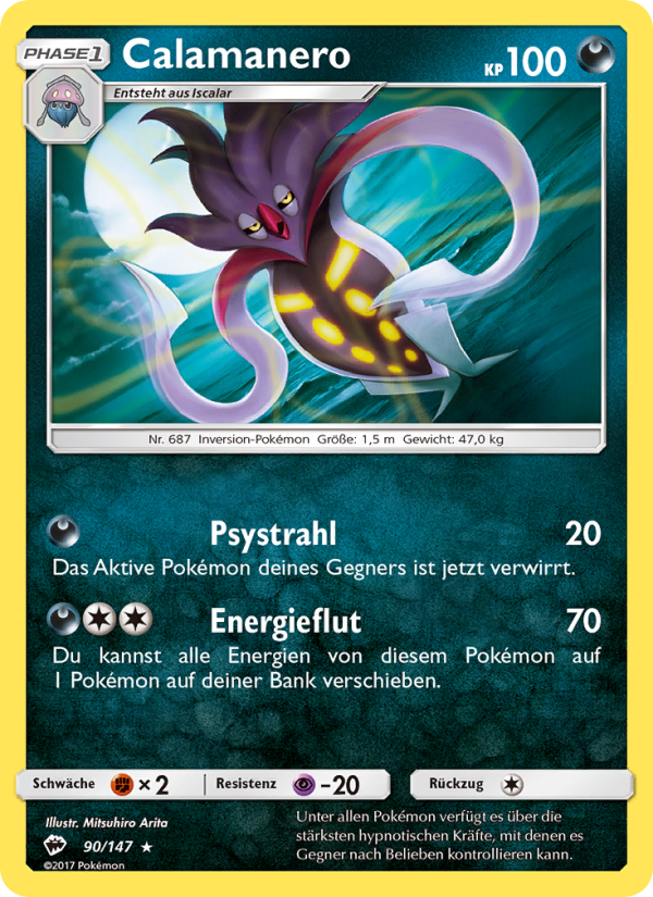 Calamanero 90 — Burning Shadows (German Pokémon TCG card)