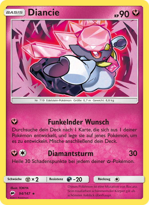 Diancie 94 — Burning Shadows (German Pokémon TCG card)