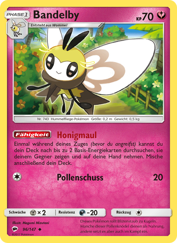 Bandelby 96 — Burning Shadows (German Pokémon TCG card)