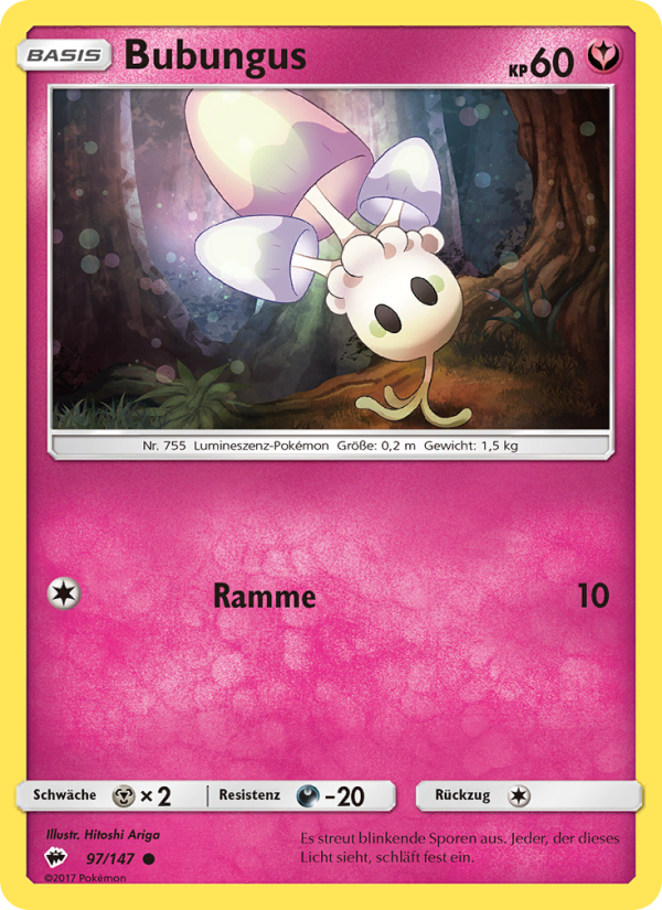 Bubungus 97 — Burning Shadows (German Pokémon TCG card)