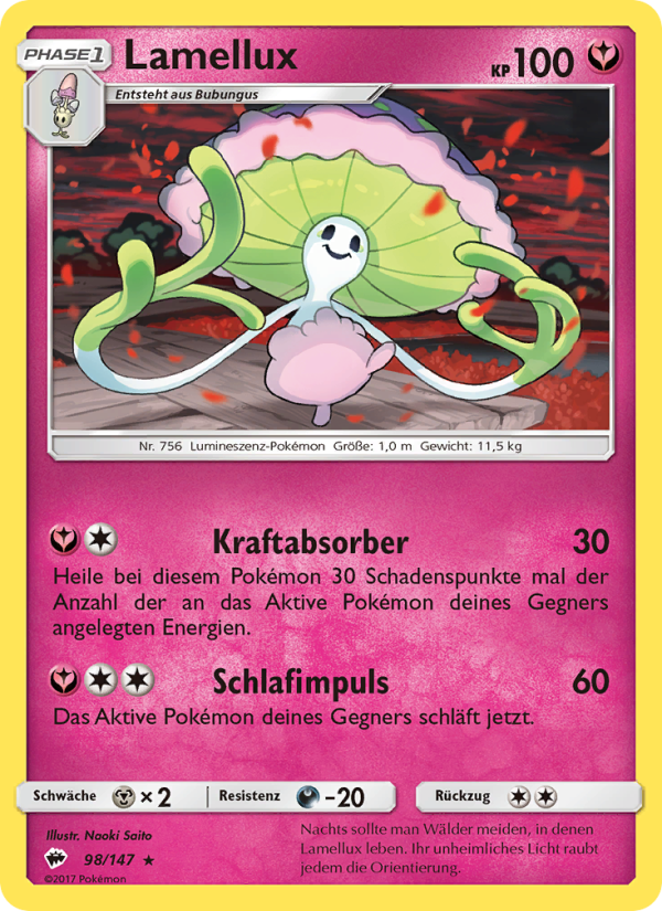 Lamellux 98 — Burning Shadows (German Pokémon TCG card)