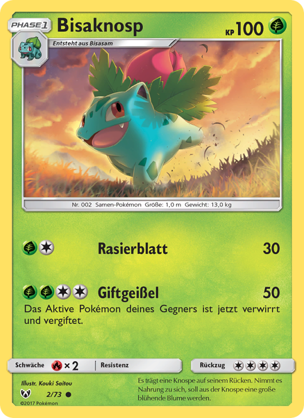 Bisaknosp 2 — Schimmernde Legenden (German Pokémon TCG card)