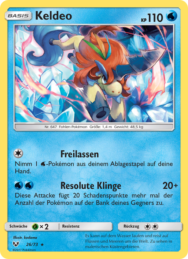 Keldeo 26 — Schimmernde Legenden (German Pokémon TCG card)