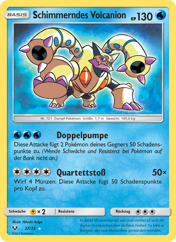 Schimmerndes Volcanion 27 — Schimmernde Legenden (German Pokémon TCG card)