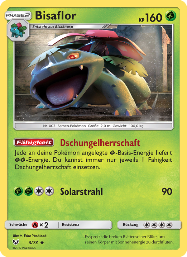 Bisaflor 3 — Schimmernde Legenden (German Pokémon TCG card)
