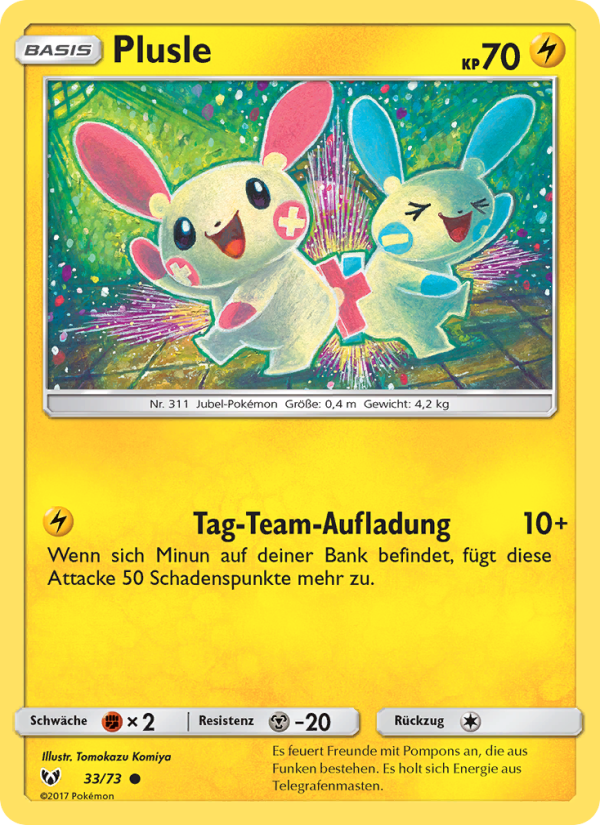 Plusle 33 — Schimmernde Legenden (German Pokémon TCG card)