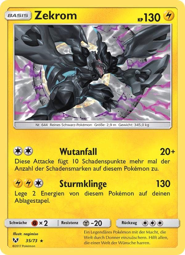 Zekrom 35 — Schimmernde Legenden (German Pokémon TCG card)