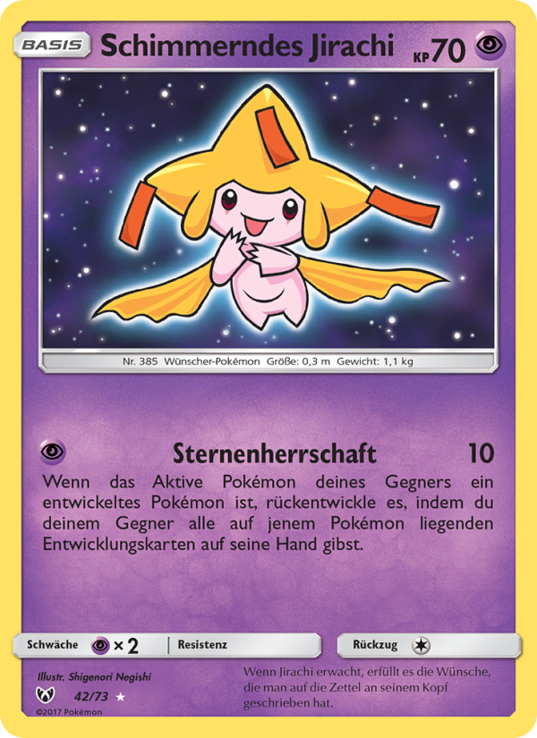Schimmerndes Jirachi 42 — Schimmernde Legenden (German Pokémon TCG card)