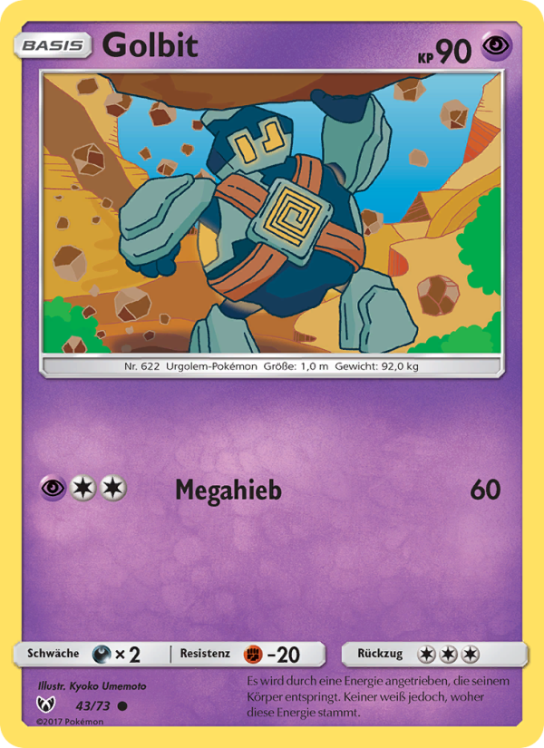 Golbit 43 — Schimmernde Legenden (German Pokémon TCG card)