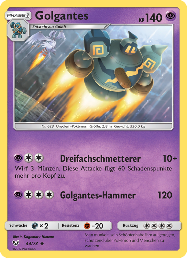 Golgantes 44 — Schimmernde Legenden (German Pokémon TCG card)