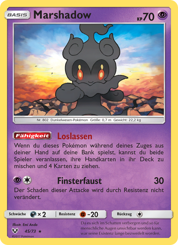 Marshadow 45 — Schimmernde Legenden (German Pokémon TCG card)