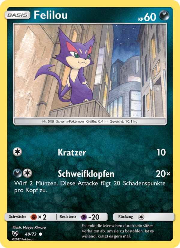 Felilou 48 — Schimmernde Legenden (German Pokémon TCG card)