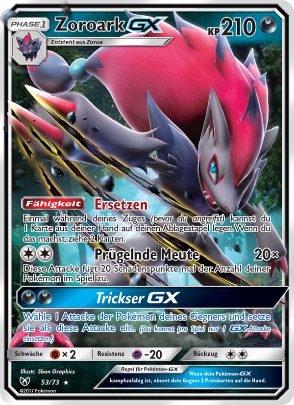 Zoroark GX 53 — Schimmernde Legenden (German Pokémon TCG card)