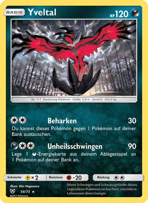 Yveltal 54 — Schimmernde Legenden (German Pokémon TCG card)