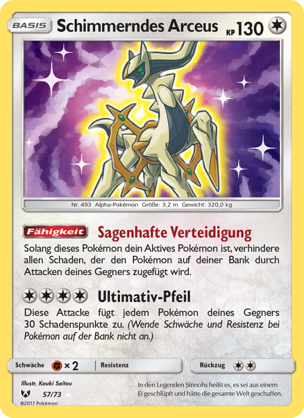 Schimmerndes Arceus 57 — Schimmernde Legenden (German Pokémon TCG card)