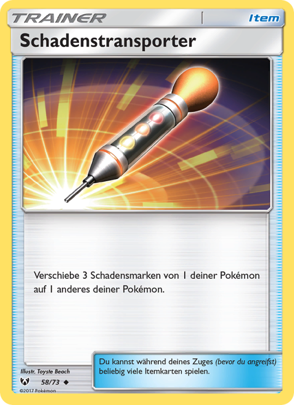 Schadenstransporter 58 — Schimmernde Legenden (German Pokémon TCG card)