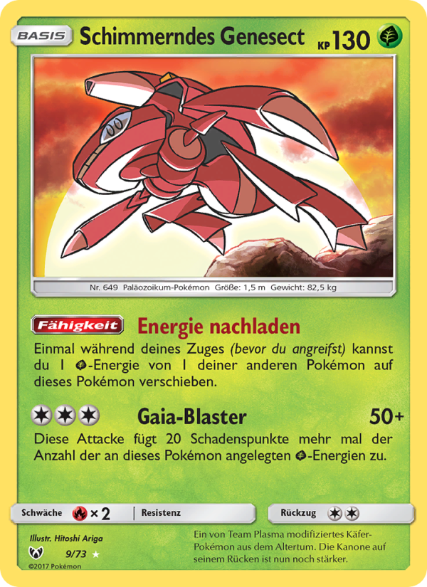 Schimmerndes Genesect 9 — Schimmernde Legenden (German Pokémon TCG card)