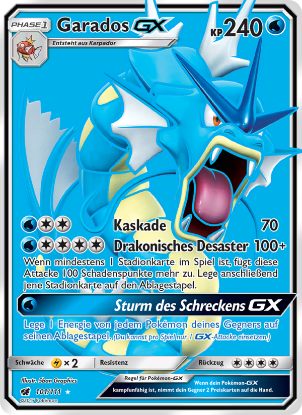 Garados GX 101 — Crimson Invasion (German Pokémon TCG card)