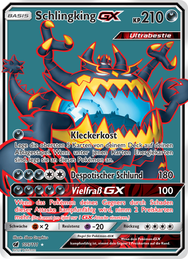 Schlingking GX 105 — Crimson Invasion (German Pokémon TCG card)