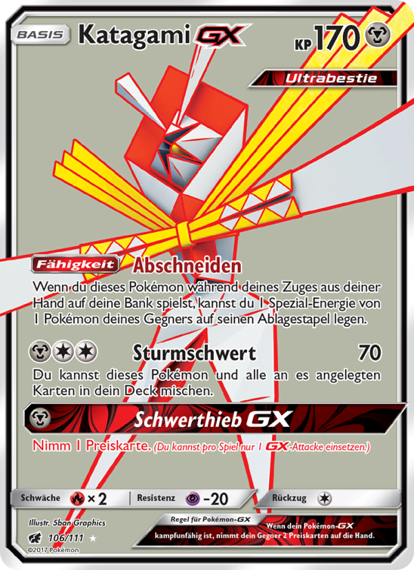 Katagami GX 106 — Crimson Invasion (German Pokémon TCG card)