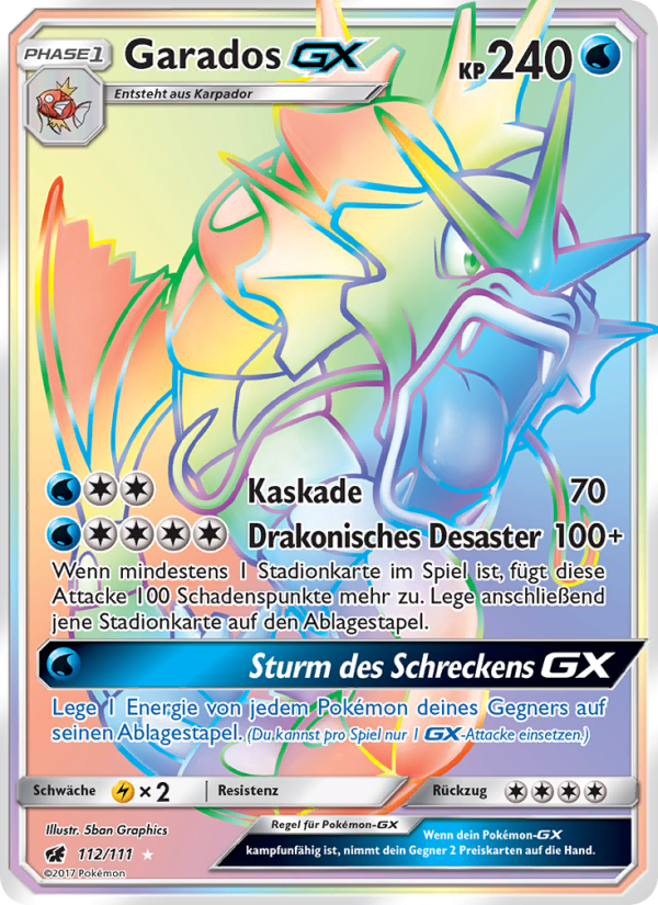 Garados GX 112 — Crimson Invasion (German Pokémon TCG card)