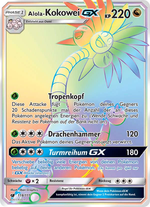 Alola-Kokowei GX 118 — Crimson Invasion (German Pokémon TCG card)