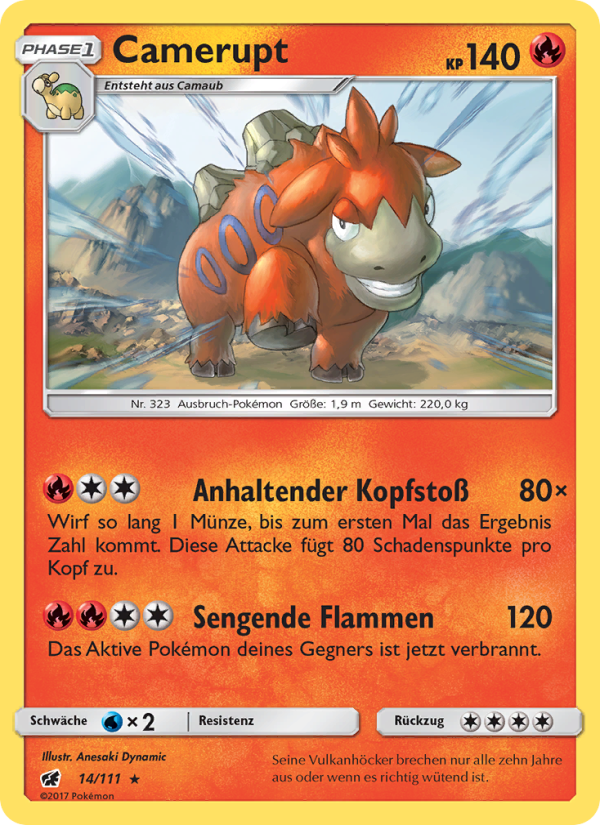 Camerupt 14 — Crimson Invasion (German Pokémon TCG card)