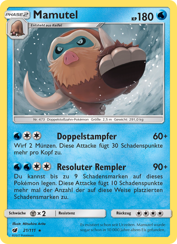 Mamutel 21 — Crimson Invasion (German Pokémon TCG card)