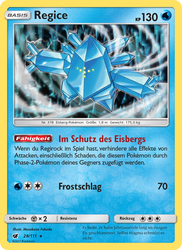 Regice 28 — Crimson Invasion (German Pokémon TCG card)