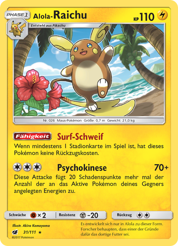 Alola-Raichu 31 — Crimson Invasion (German Pokémon TCG card)